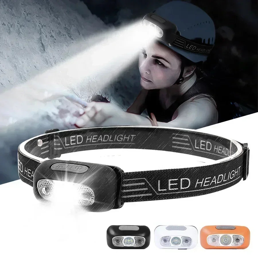 Ultra-lightweight, high-powered LED headlamp with motion Sensor