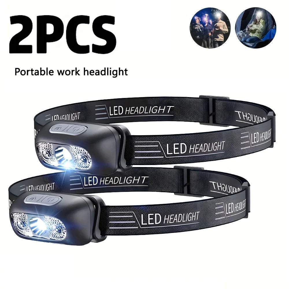 Ultra-lightweight, high-powered LED headlamp with motion Sensor