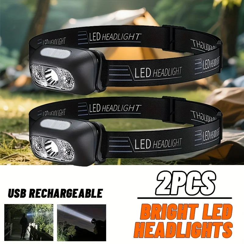 Ultra-lightweight, high-powered LED headlamp with motion Sensor
