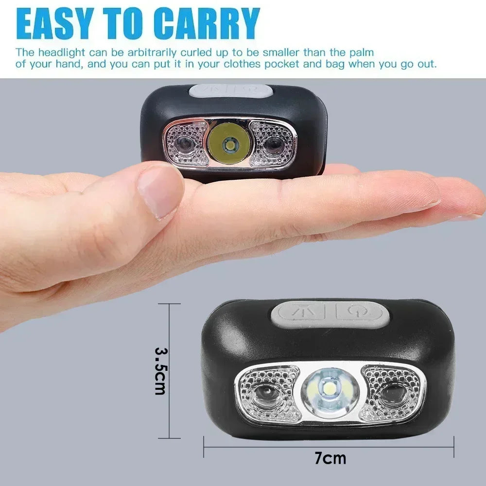 Ultra-lightweight, high-powered LED headlamp with motion Sensor