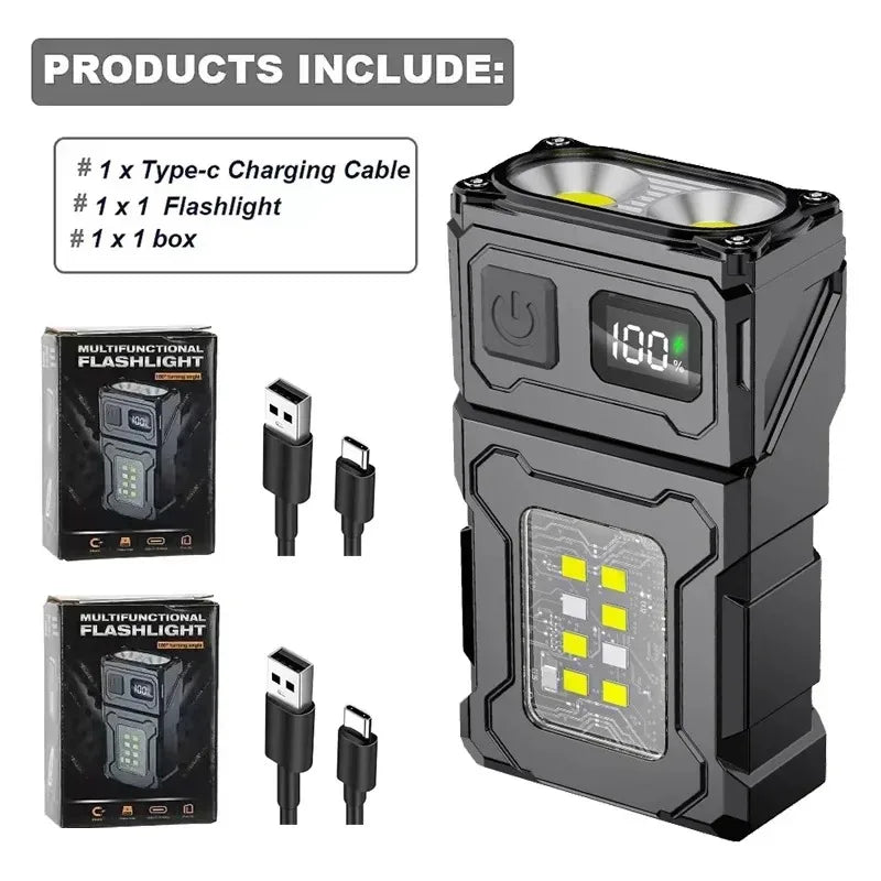 Multifunctional 2-in-1 Tactical EDC Flashlight