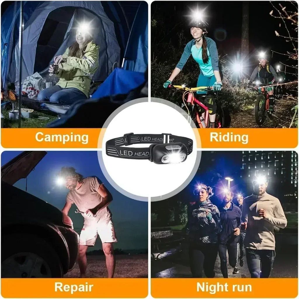 Ultra-lightweight, high-powered LED headlamp with motion Sensor