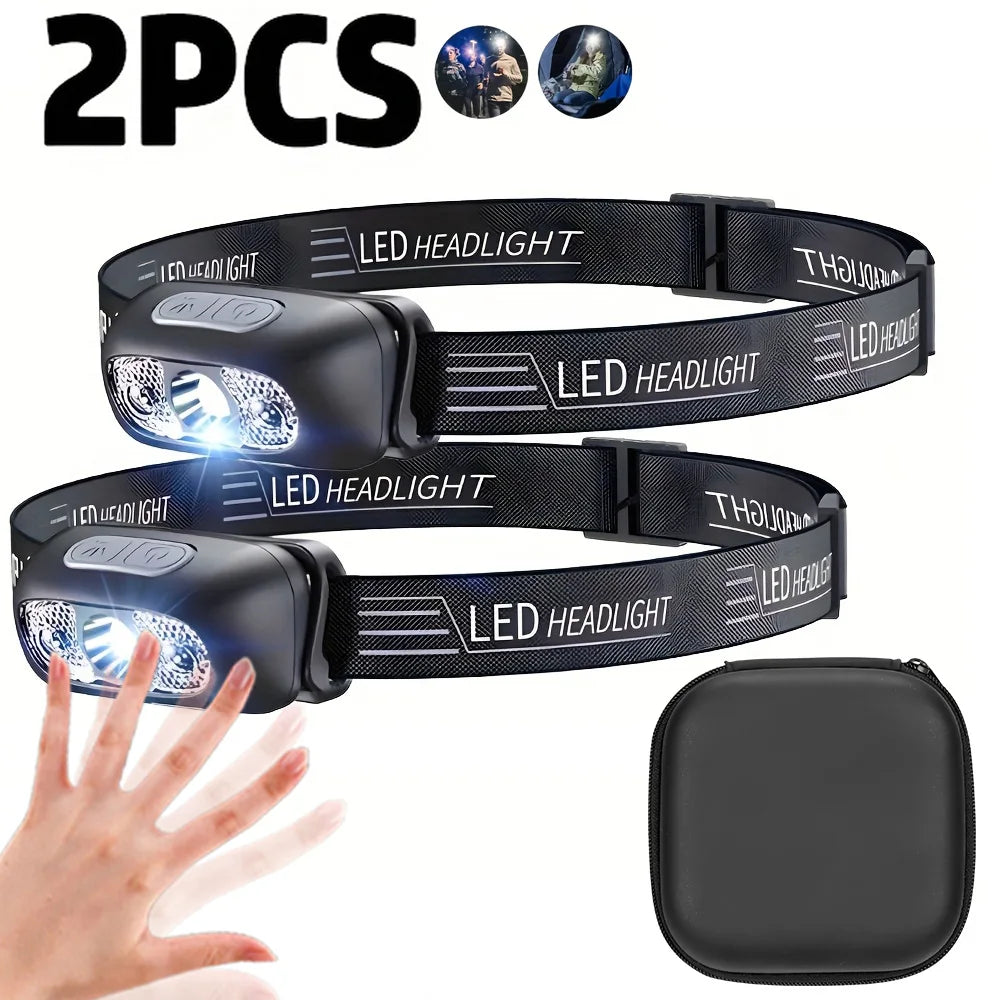 Ultra-lightweight, high-powered LED headlamp with motion Sensor