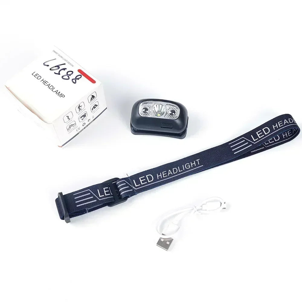 Ultra-lightweight, high-powered LED headlamp with motion Sensor