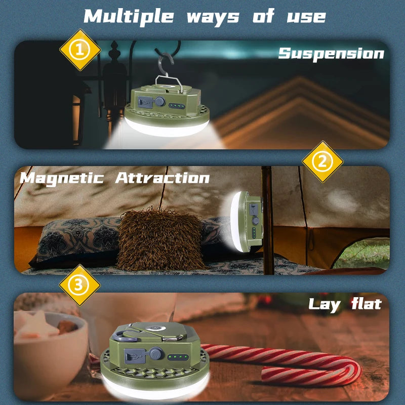 MOS LIGHTING Rechargeable LED Camping Lamp (MOS-14) with Power Bank Function