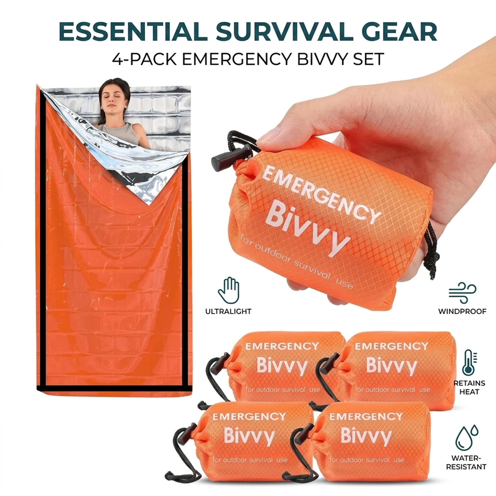 Emergency Sleeping Bag Survival Blanket Thermal For Camping